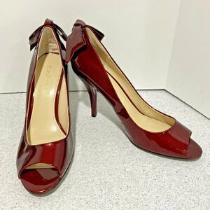 Enzo Angiolini Mistle high heel open peep toe pumps dressy stilettos red US 9M
